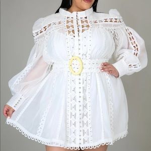 White Crochet Dress